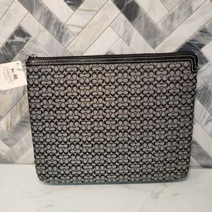 NWT Coach Black & Grey Mini Tablet Sleeve